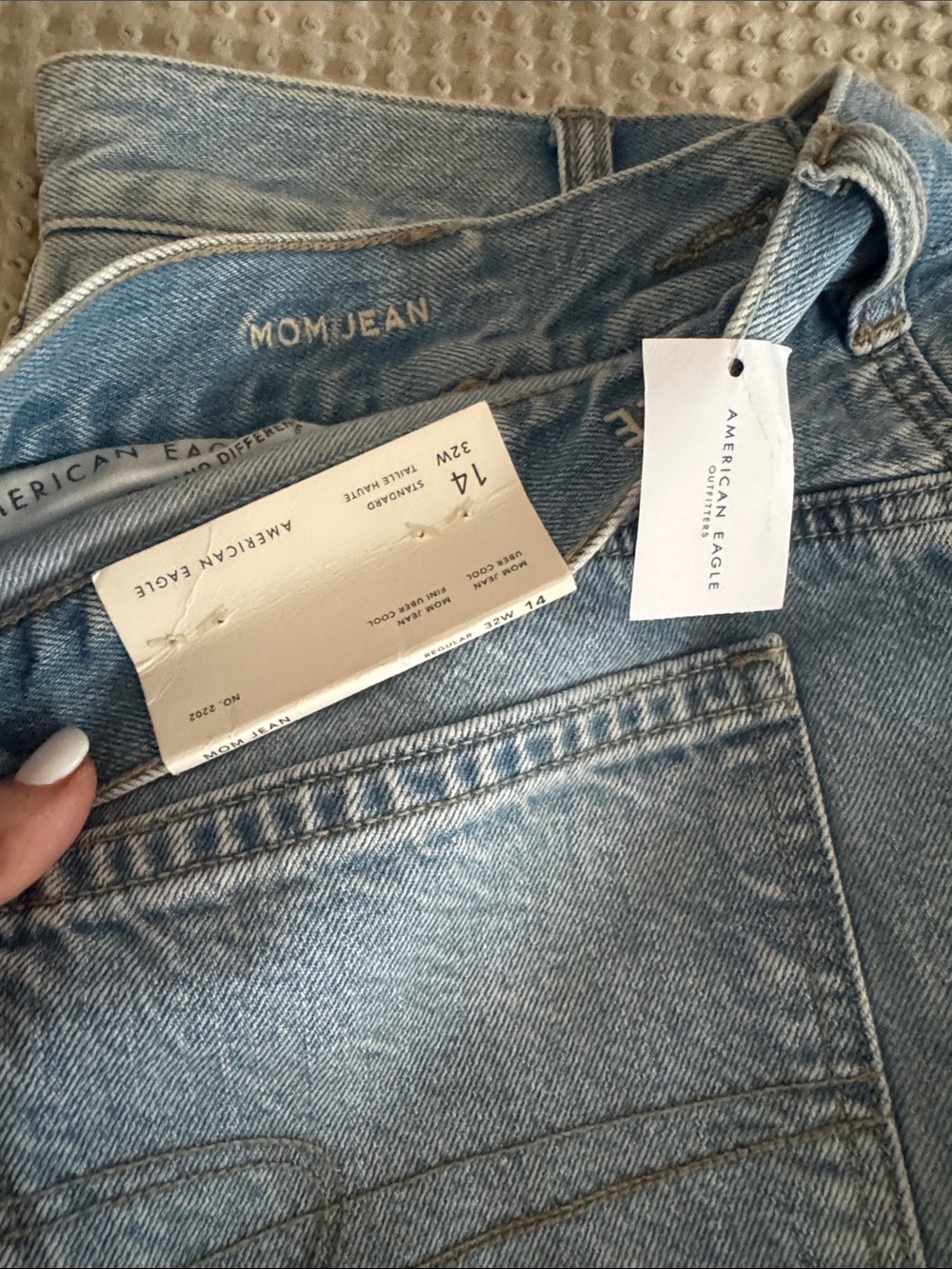American Eagle Outfitters Light Blue High-Rise Mom Jeans